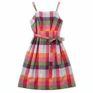 Kate Spade Target Madras Plaid Belted Midi Dress Pink Preppy Size XXL NEW
